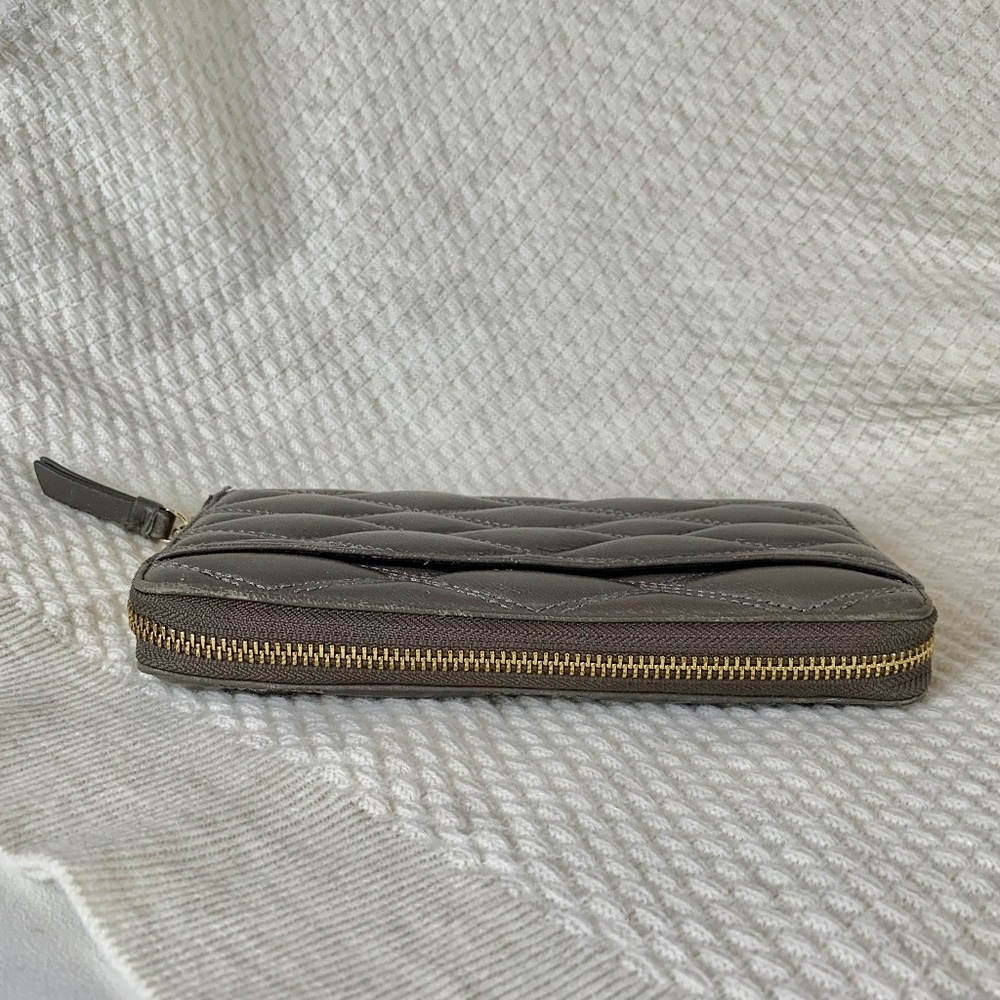 DKNY Taupe Diamond- Quilted Leather Wallet